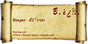 Beyer Áron névjegykártya