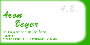 aron beyer business card